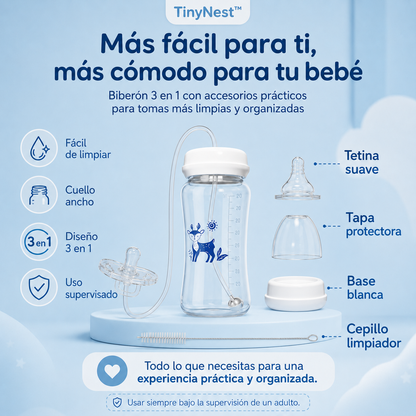 TinyNest™ Biberón manos libres 3 en 1