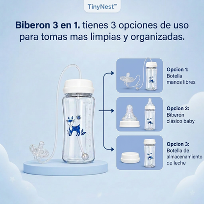 TinyNest™ Biberón manos libres 3 en 1