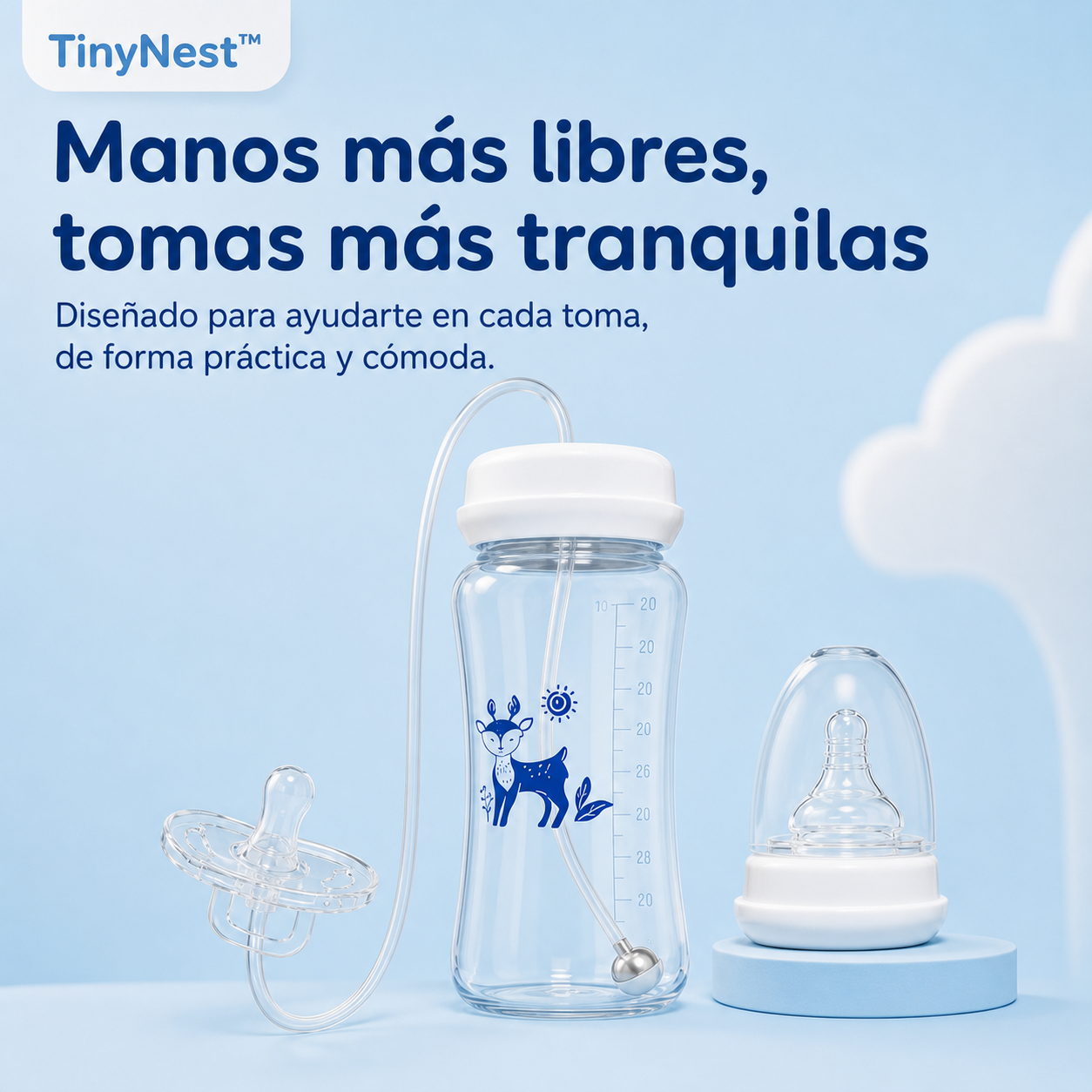 TinyNest™ Biberón manos libres 3 en 1